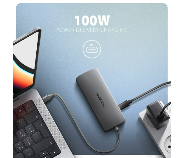 Axagon HMC-8HLSA, USB 5Gbps, 3x USB-A, HDMI 4k/60Hz, RJ-45, SD/mSD - 1353439 - zdjęcie 2
